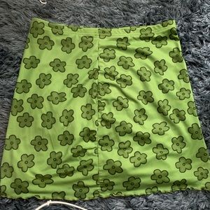 Green flower skirt